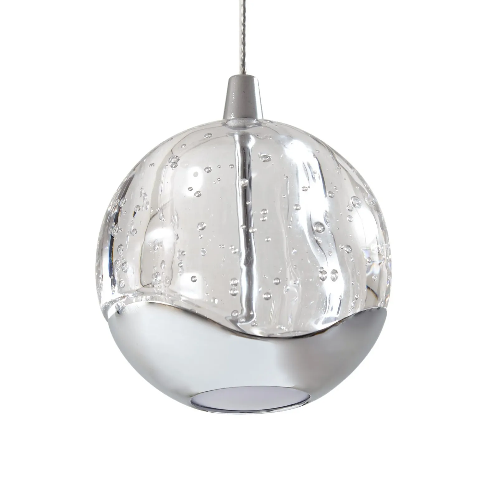 Lucande LED-riippuvalaisin Hayley, 96 cm, 5-valo, kromi, lasi