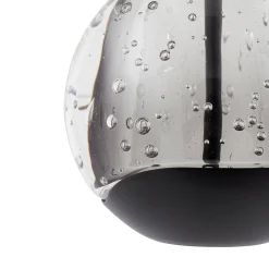 Lucande LED-riippuvalaisin Hayley, musta, 1-lamppuinen, lasi