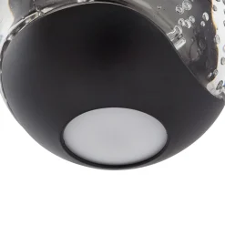 Lucande LED-riippuvalaisin Hayley, musta, 1-lamppuinen, lasi