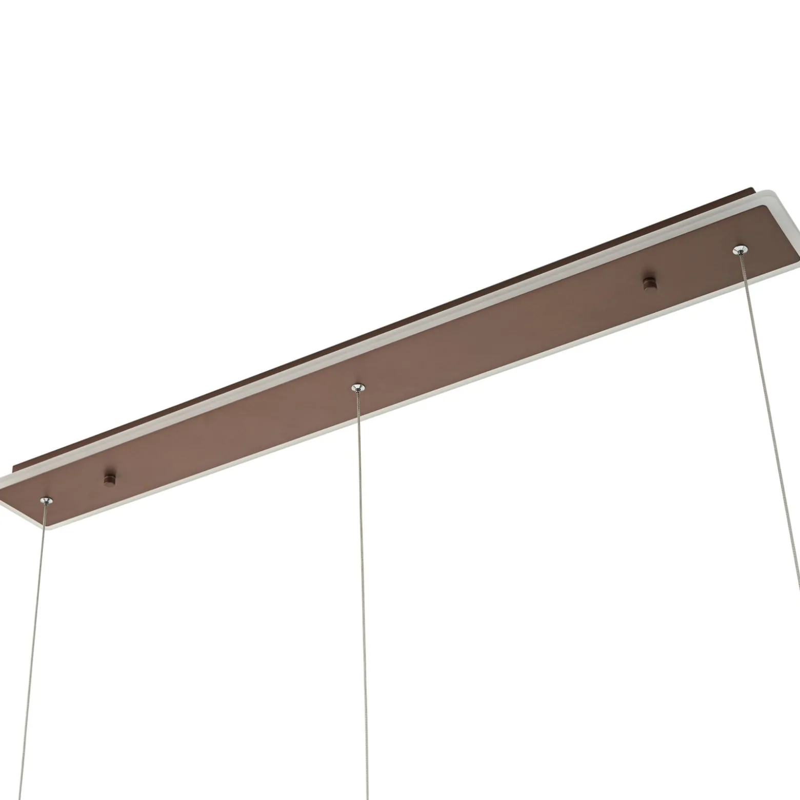 Lucande LED-riippuvalaisin Kolo, 114 cm, 3-lamppuinen, ruskea, himmennettävä