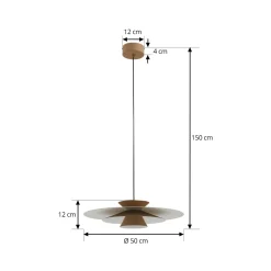 Lucande LED-riippuvalaisin Livie, beige, alumiini, Ø 50 cm
