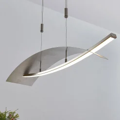 Lucande LED-riippuvalaisin Marija, 91 cm, hopea, himmennettävä