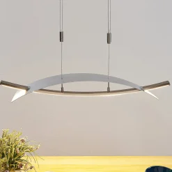 Lucande LED-riippuvalaisin Marija, 91 cm, hopea, himmennettävä