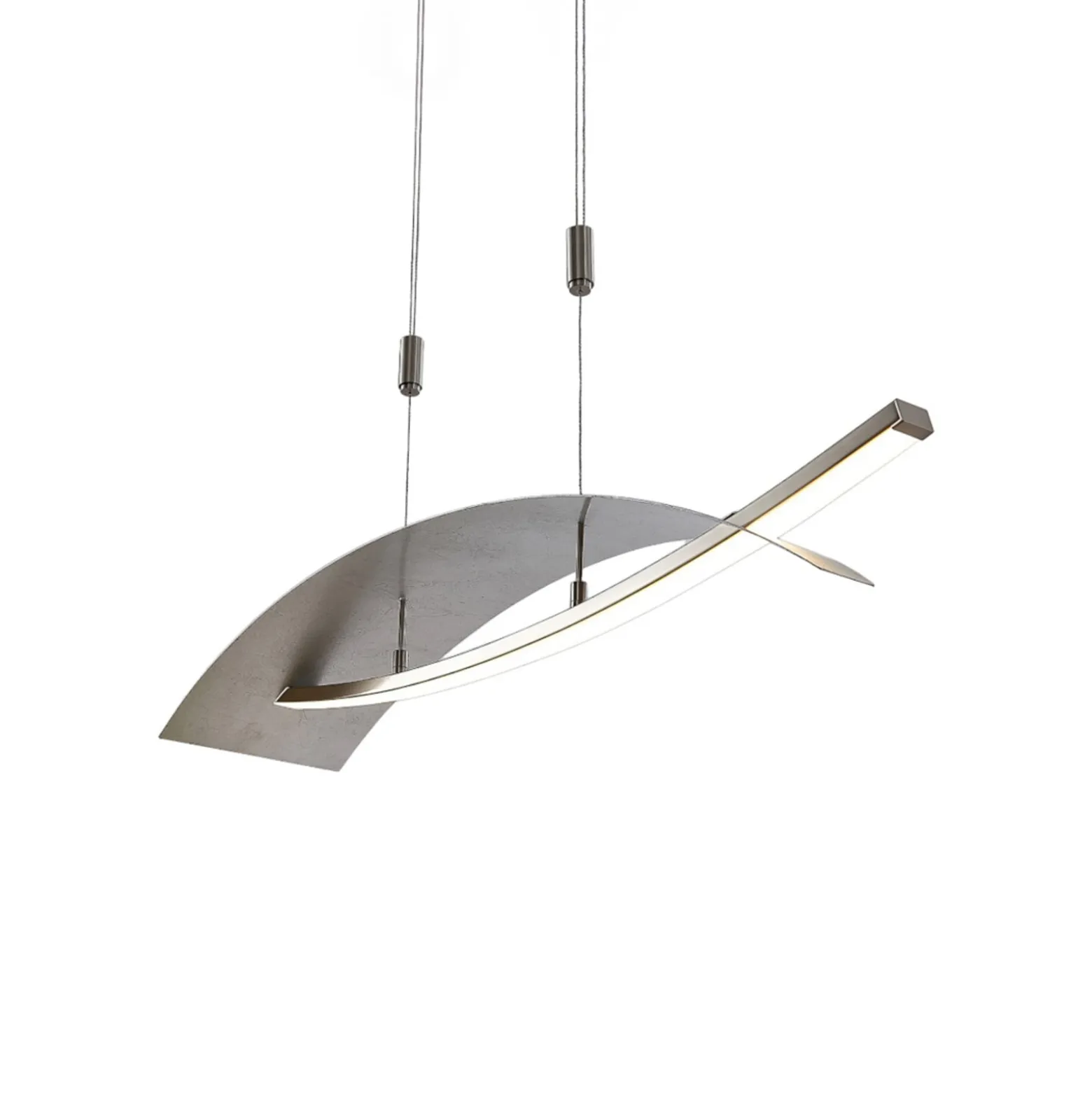 Lucande LED-riippuvalaisin Marija, 91 cm, hopea, himmennettävä
