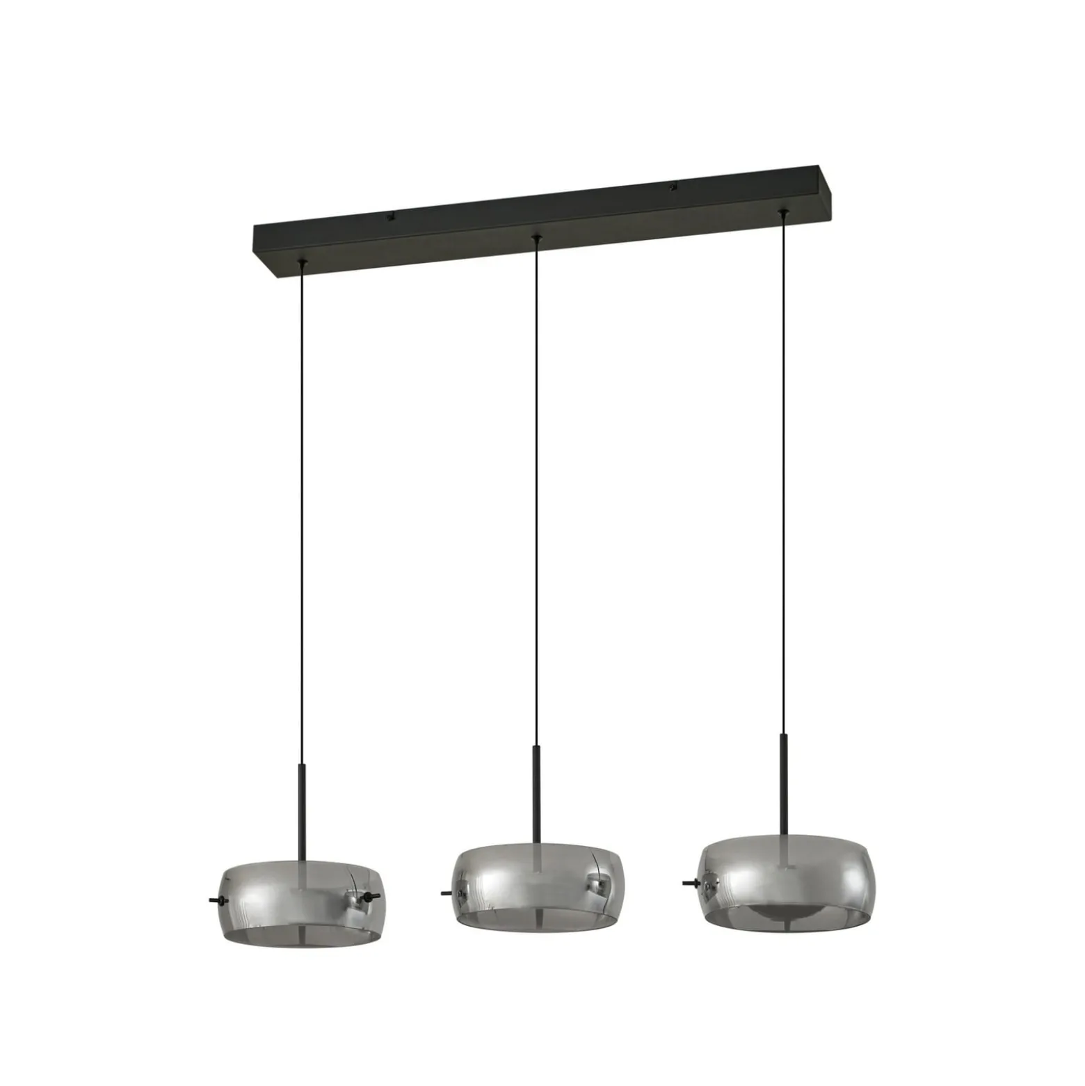 Lucande LED-riippuvalaisin Martis, musta, 3-lamppuinen, step-himmennettävä