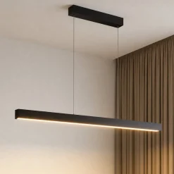 Lucande LED-riippuvalaisin Mylosh, musta, 150 cm, CCT, himmennettävä