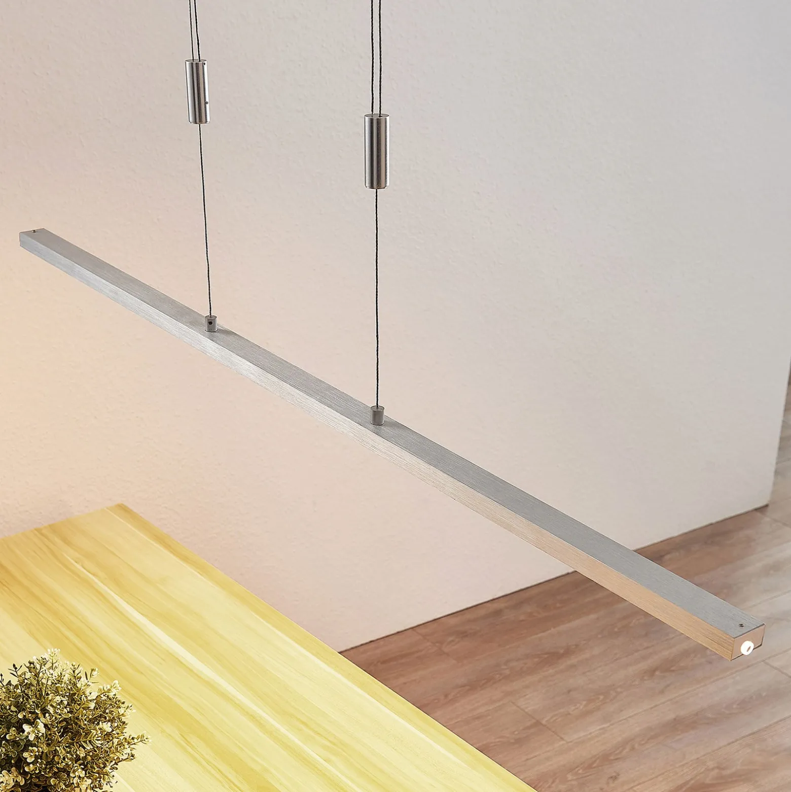 Lucande LED-riippuvalaisin Myron, kosketushimmennin, CCT, alumiini