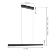 Lucande LED-riippuvalaisin Philine, pituus 121 cm mustaa rautaa