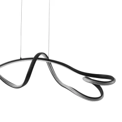 Lucande LED-riippuvalaisin Rodado, musta, 110 cm, alumiinia