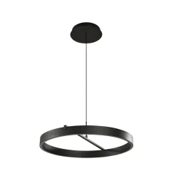 Lucande LED-riippuvalaisin Rovan, Ø 60 cm, musta, CCT, himmennettävä