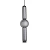 Lucande LED-riippuvalaisin Savete, savunharmaa, lasi, Ø 12 cm