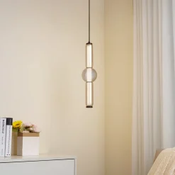 Lucande LED-riippuvalaisin Savete, savunharmaa, lasi, Ø 12 cm