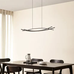 Lucande LED-riippuvalaisin Sayori, 98 cm, musta, himmennettävä