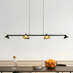 Lucande LED-riippuvalaisin Steve, musta, 113 cm, 6-lamppuinen, himmennettävä
