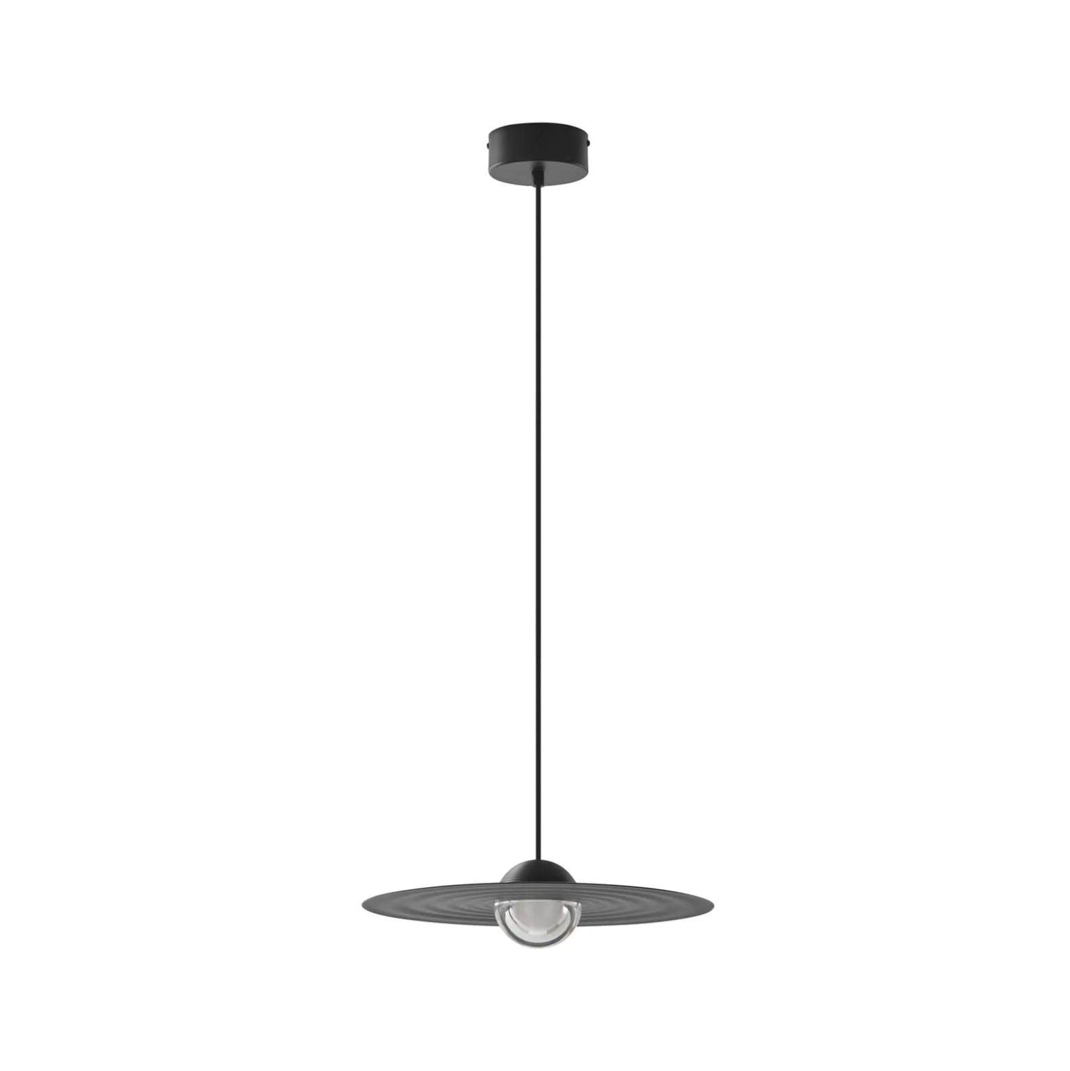 Lucande LED-riippuvalaisin Tethrion, musta, alumiini, Ø 40 cm