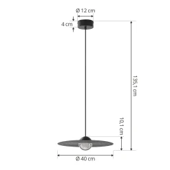 Lucande LED-riippuvalaisin Tethrion, musta, alumiini, Ø 40 cm