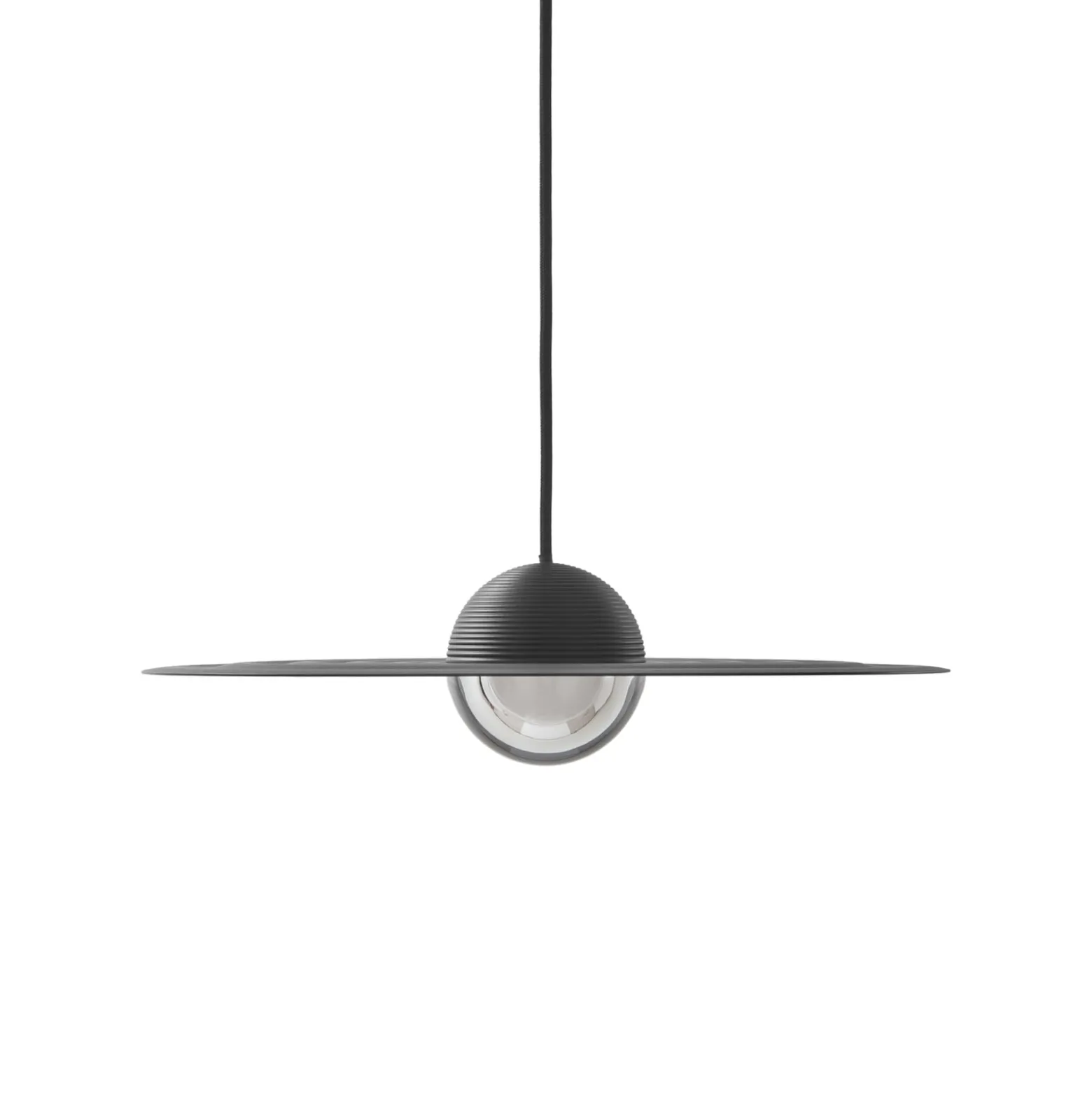 Lucande LED-riippuvalaisin Tethrion, musta, alumiini, Ø 40 cm