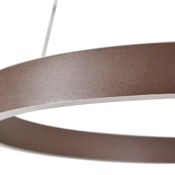 Lucande LED-riippuvalaisin Yonam, Ø 60 cm, 1-lamppuinen, ruskea, CCT