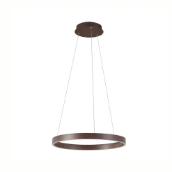 Lucande LED-riippuvalaisin Yonam, Ø 60 cm, 1-lamppuinen, ruskea, CCT