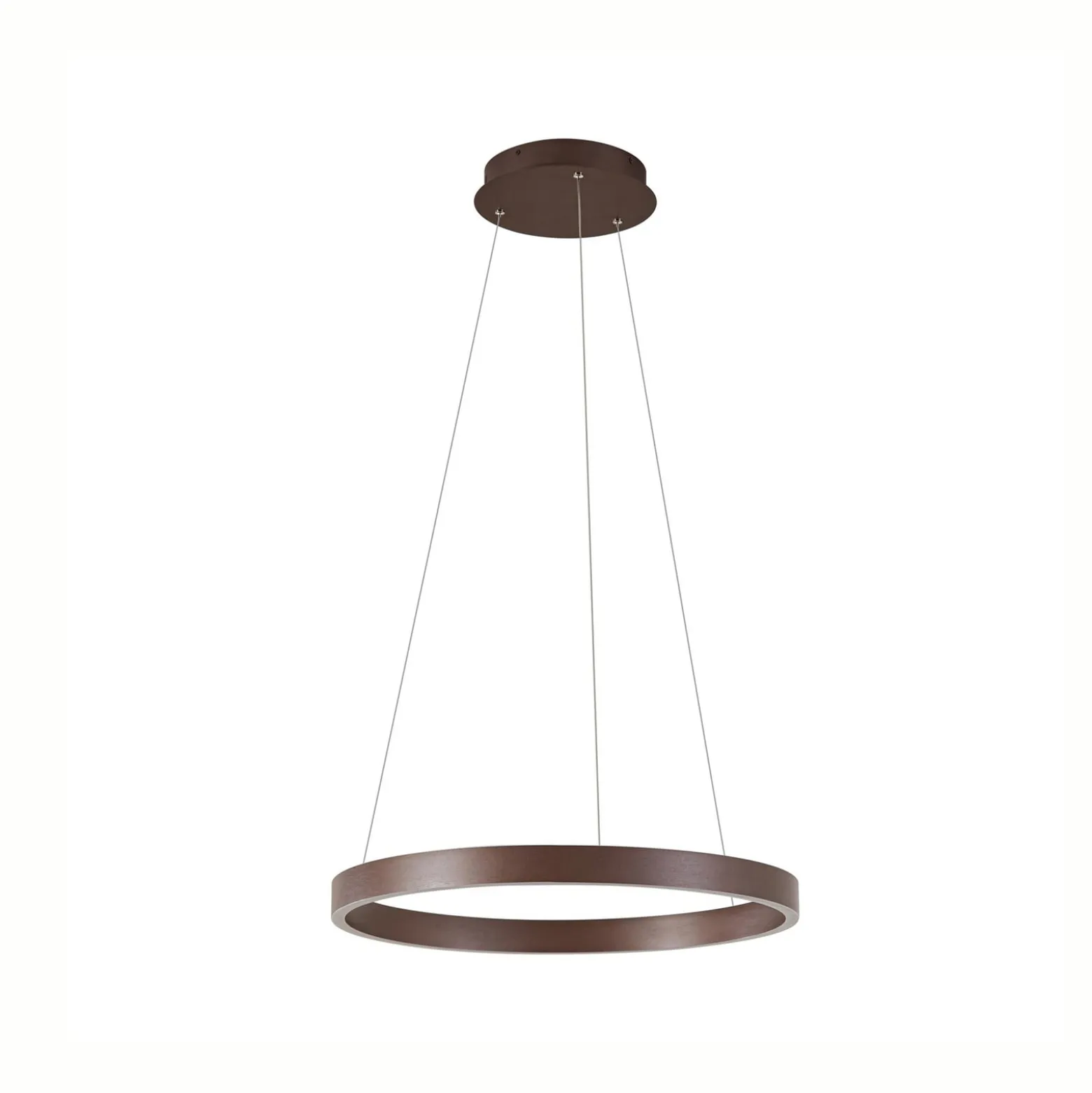 Lucande LED-riippuvalaisin Yonam, Ø 60 cm, 1-lamppuinen, ruskea, CCT