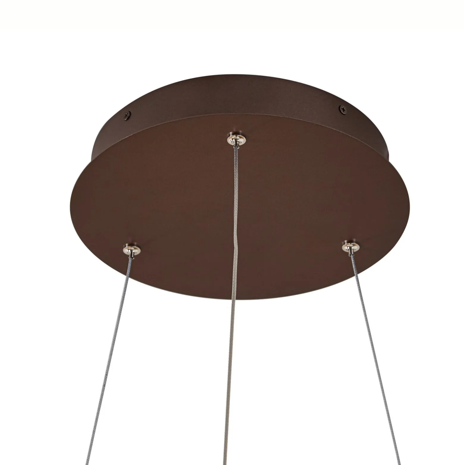 Lucande LED-riippuvalaisin Yonam, Ø 60 cm, 1-lamppuinen, ruskea, CCT