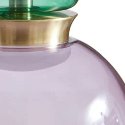 Lucande LED-ripustusvalaisin Fay, violetti/tummanvihreä, lasi, Ø 15 cm