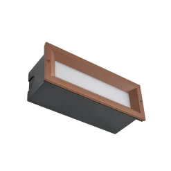 Lucande LED-seinäuppovalaisin Lachlain, ruoste, 25 cm, IP65