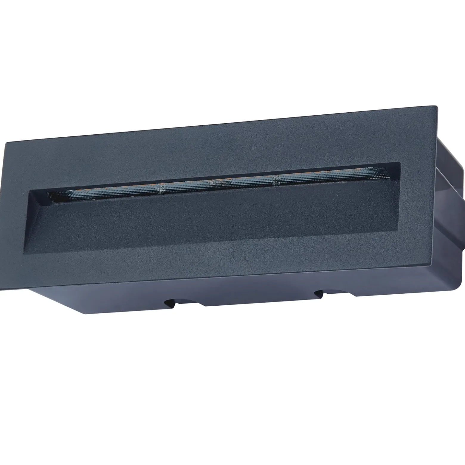 Lucande LED-seinäuppovalaisin Loya, 23 x 8 cm, harmaa, IP54