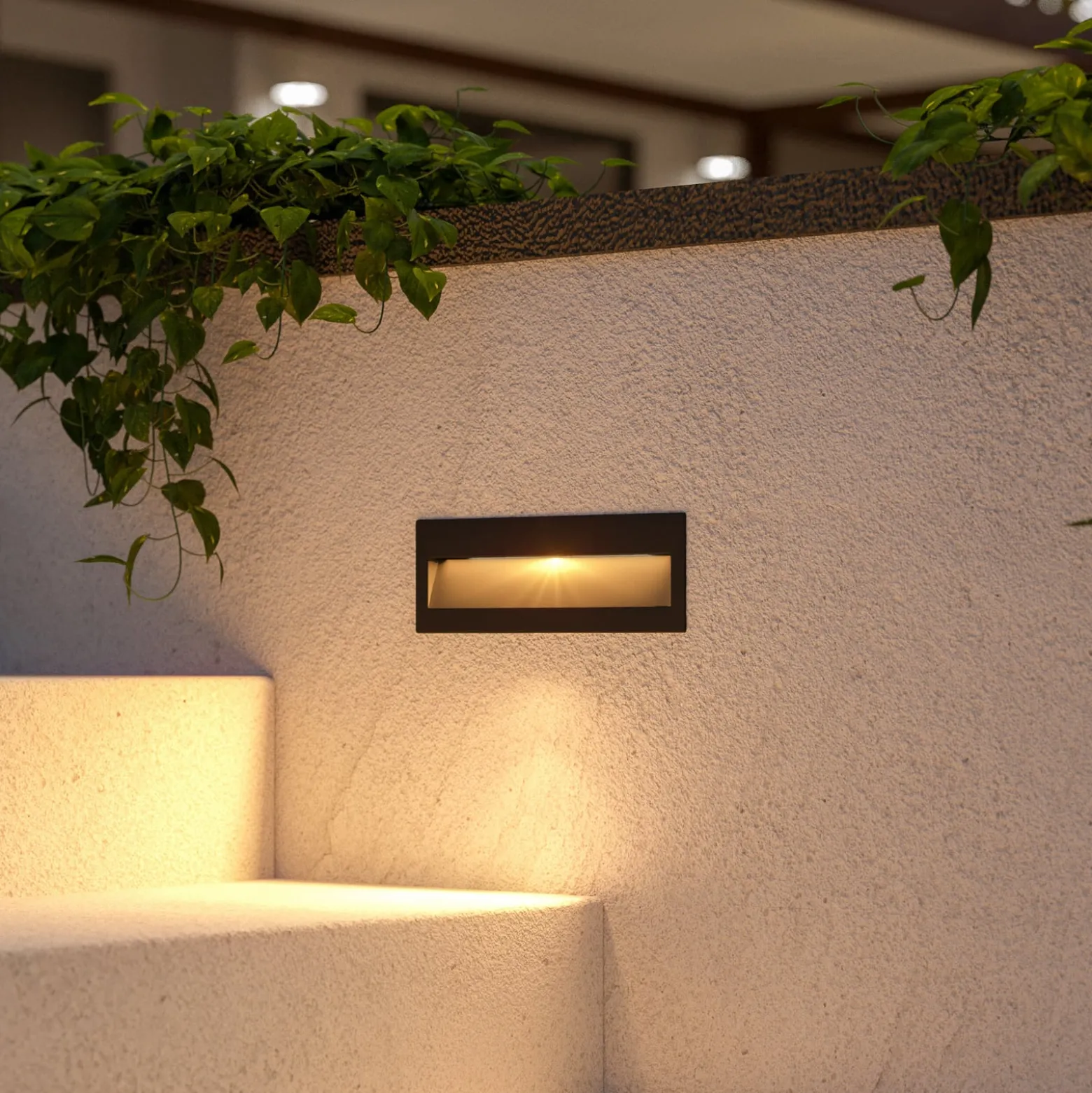 Lucande LED-seinäuppovalaisin Loya, 23 x 8 cm, harmaa, IP54