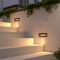 Lucande LED-seinäuppovalaisin Loya, 23 x 8 cm, harmaa, IP54