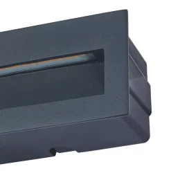 Lucande LED-seinäuppovalaisin Loya, 23 x 8 cm, harmaa, IP54
