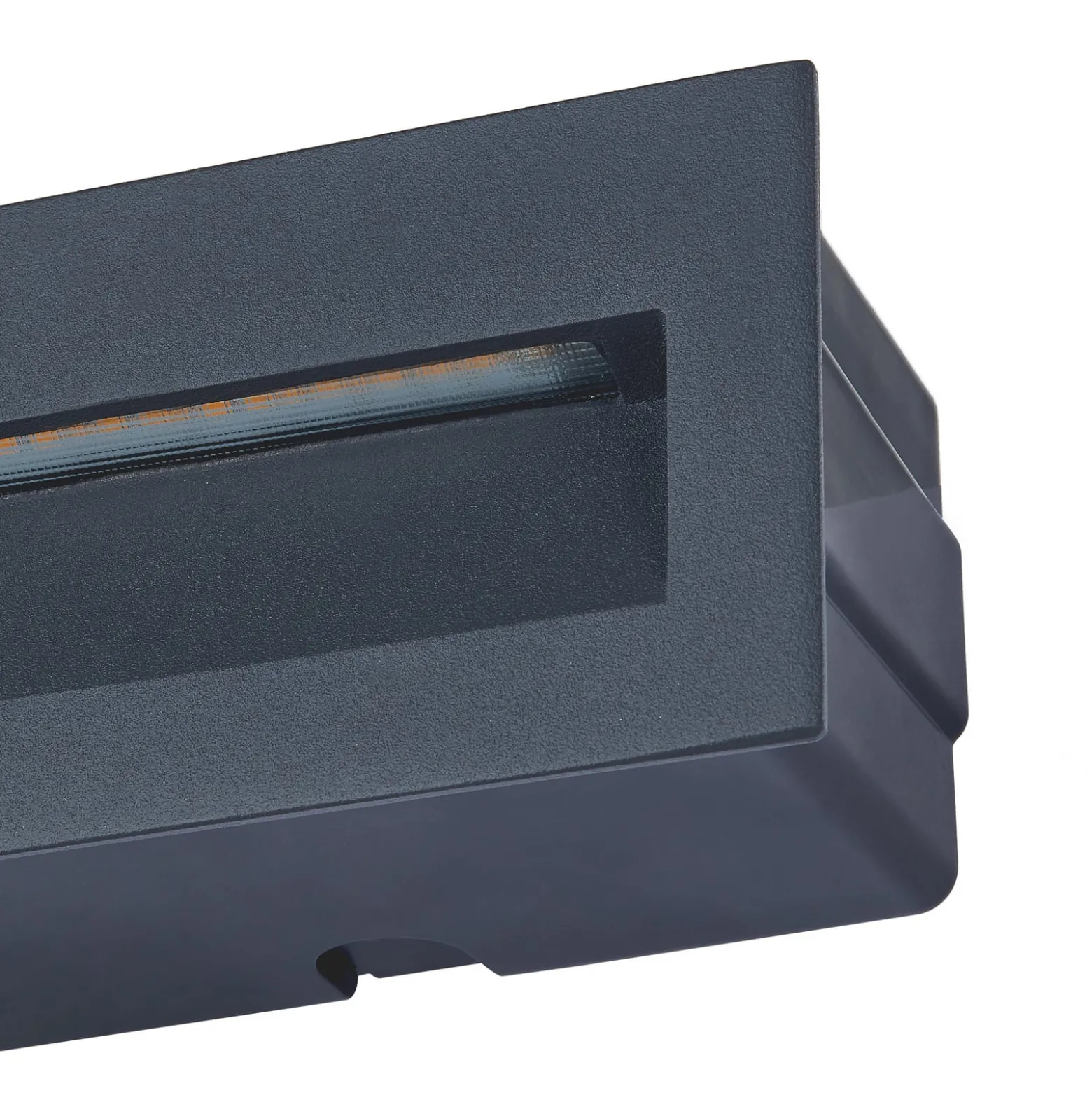 Lucande LED-seinäuppovalaisin Loya, 23 x 8 cm, harmaa, IP54