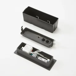 Lucande LED-seinäuppovalaisin Loya, 23 x 8 cm, harmaa, IP54