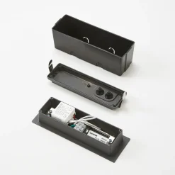 Lucande LED-seinäuppovalaisin Loya, 23 x 8 cm, harmaa, IP54