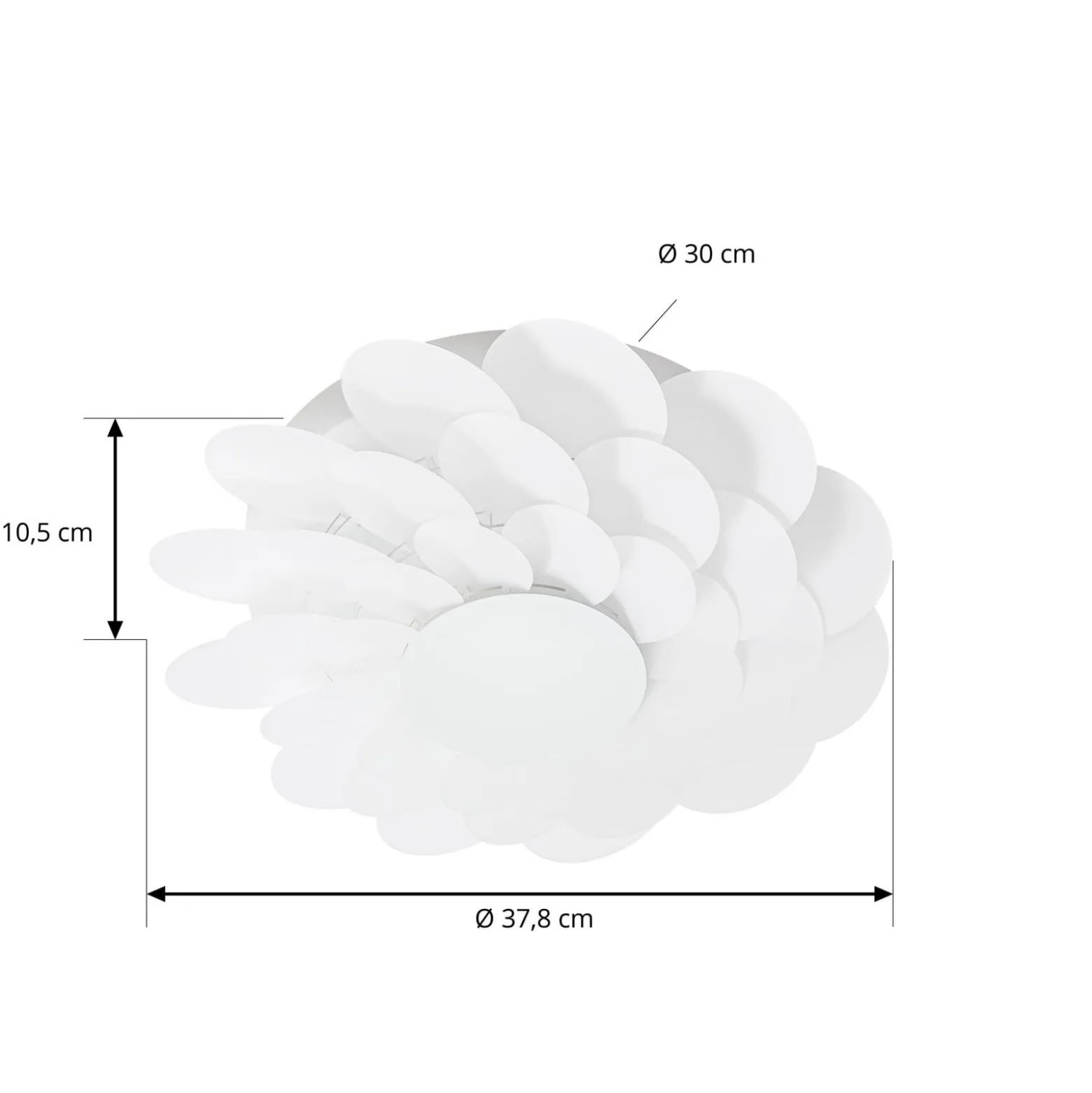 Lucande LED-seinävalaisin Bloem, halkaisija 40 cm, valkoinen, 3-portainen