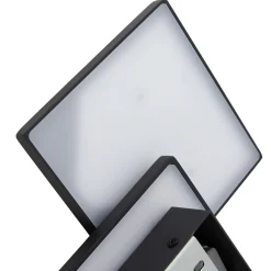 Lucande LED-seinävalaisin Elrik, musta, 27 cm korkea, metallia