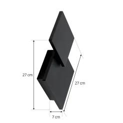 Lucande LED-seinävalaisin Elrik, musta, 27 cm korkea, metallia