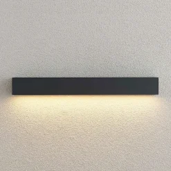 Lucande LED-seinävalaisin Lengo, 50 cm, antrasiitti, alas, 3 000 K