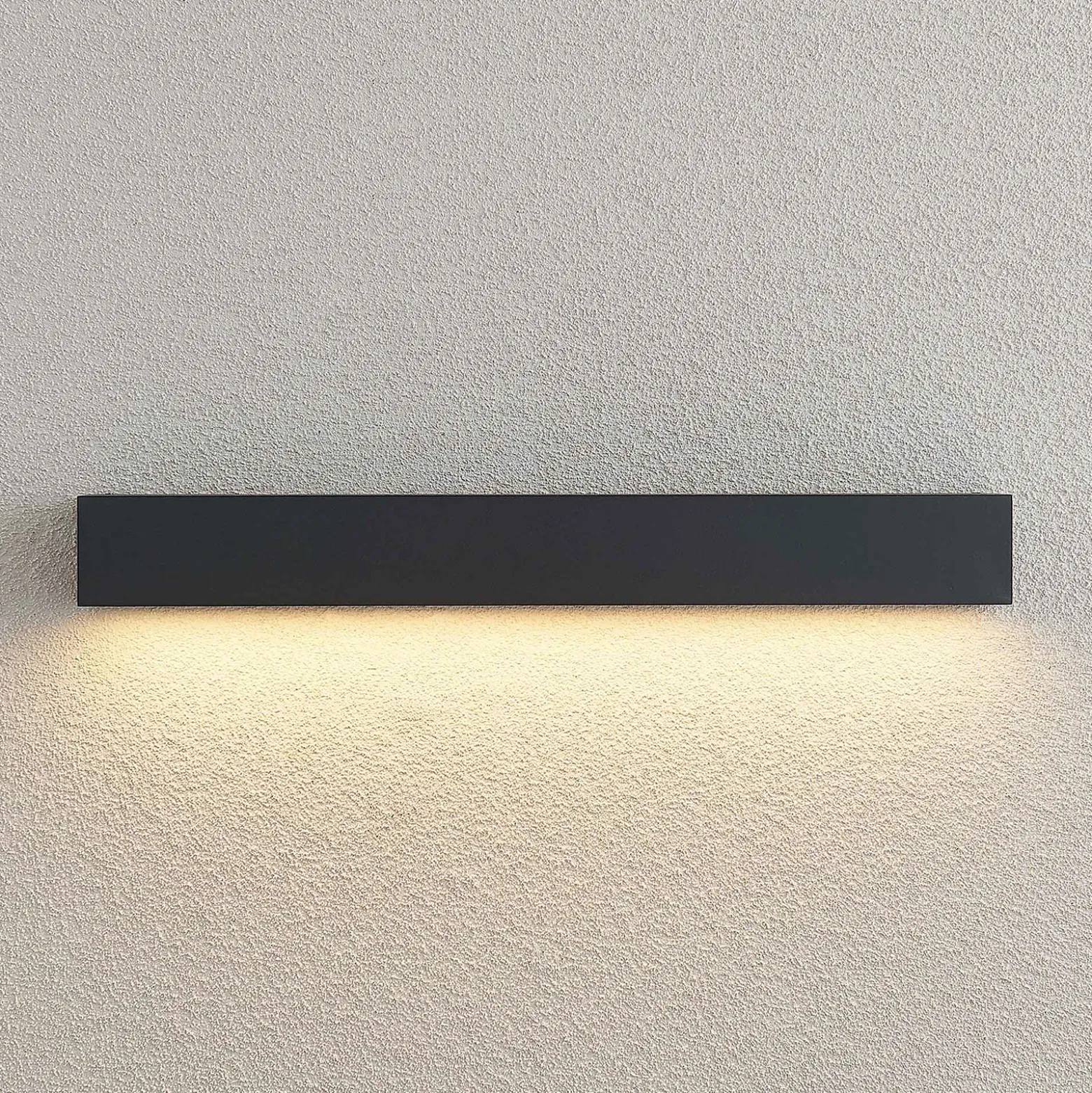 Lucande LED-seinävalaisin Lengo, 50 cm, antrasiitti, alas, 3 000 K