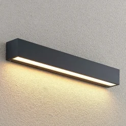 Lucande LED-seinävalaisin Lengo, 50 cm, antrasiitti, alas, 3 000 K