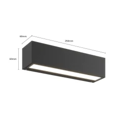 Lucande LED-seinävalaisin Lengo, 25 cm, antrasiitti, alaspäin suunnattu, 3000K
