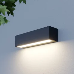 Lucande LED-seinävalaisin Lengo, 25 cm, antrasiitti, alaspäin suunnattu, 3000K