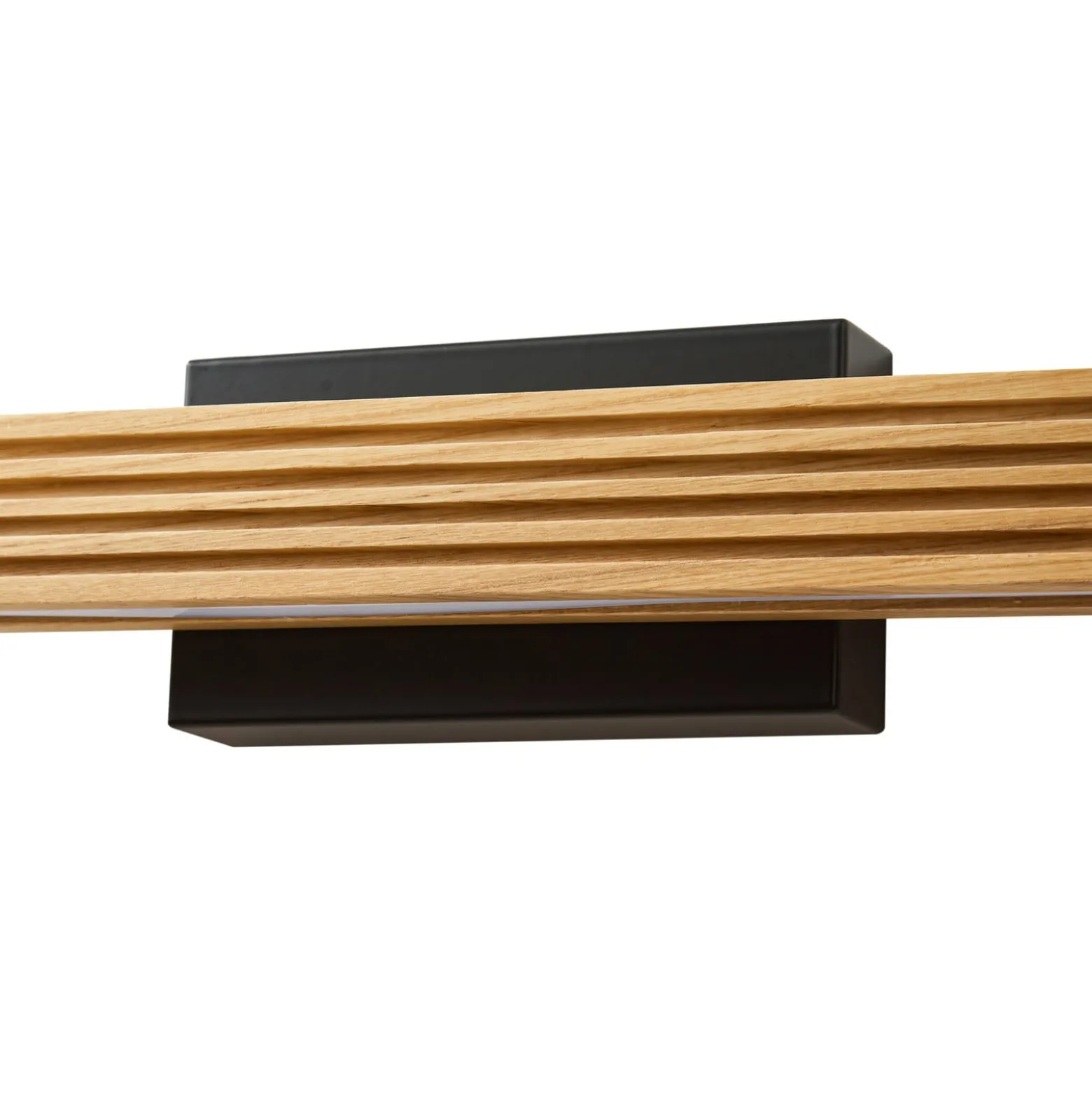 Lucande LED-seinävalaisin Lieske, 40 cm, puu, musta