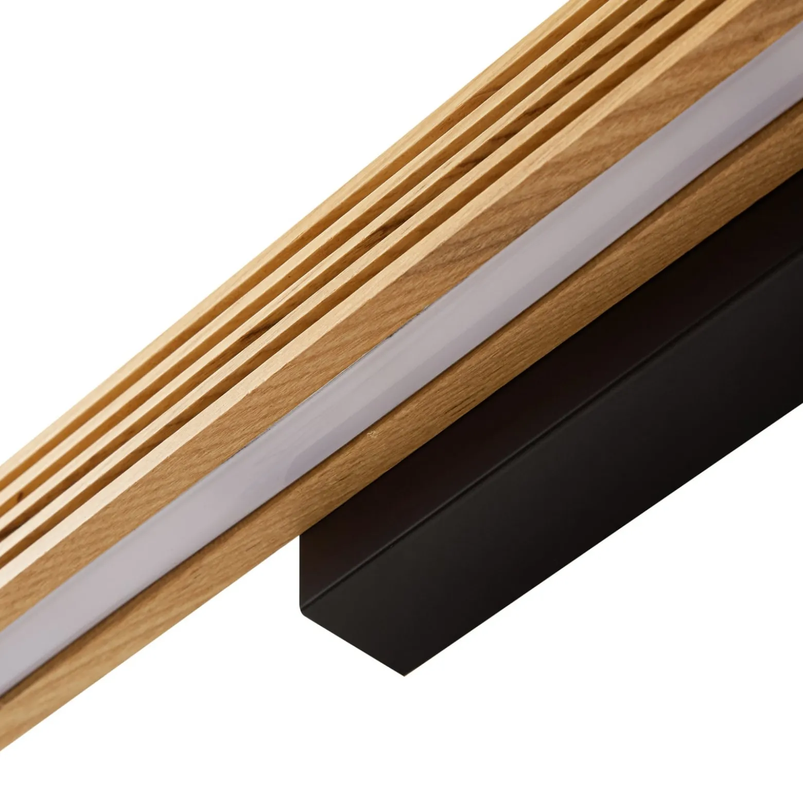 Lucande LED-seinävalaisin Lieske, 40 cm, puu, musta