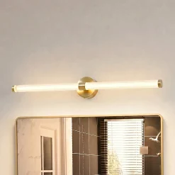 Lucande LED-seinävalaisin Melisa, kulta, 90 cm, CCT, IP44