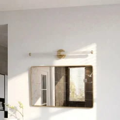Lucande LED-seinävalaisin Melisa, kulta, 90 cm, CCT, IP44