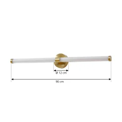 Lucande LED-seinävalaisin Melisa, kulta, 90 cm, CCT, IP44