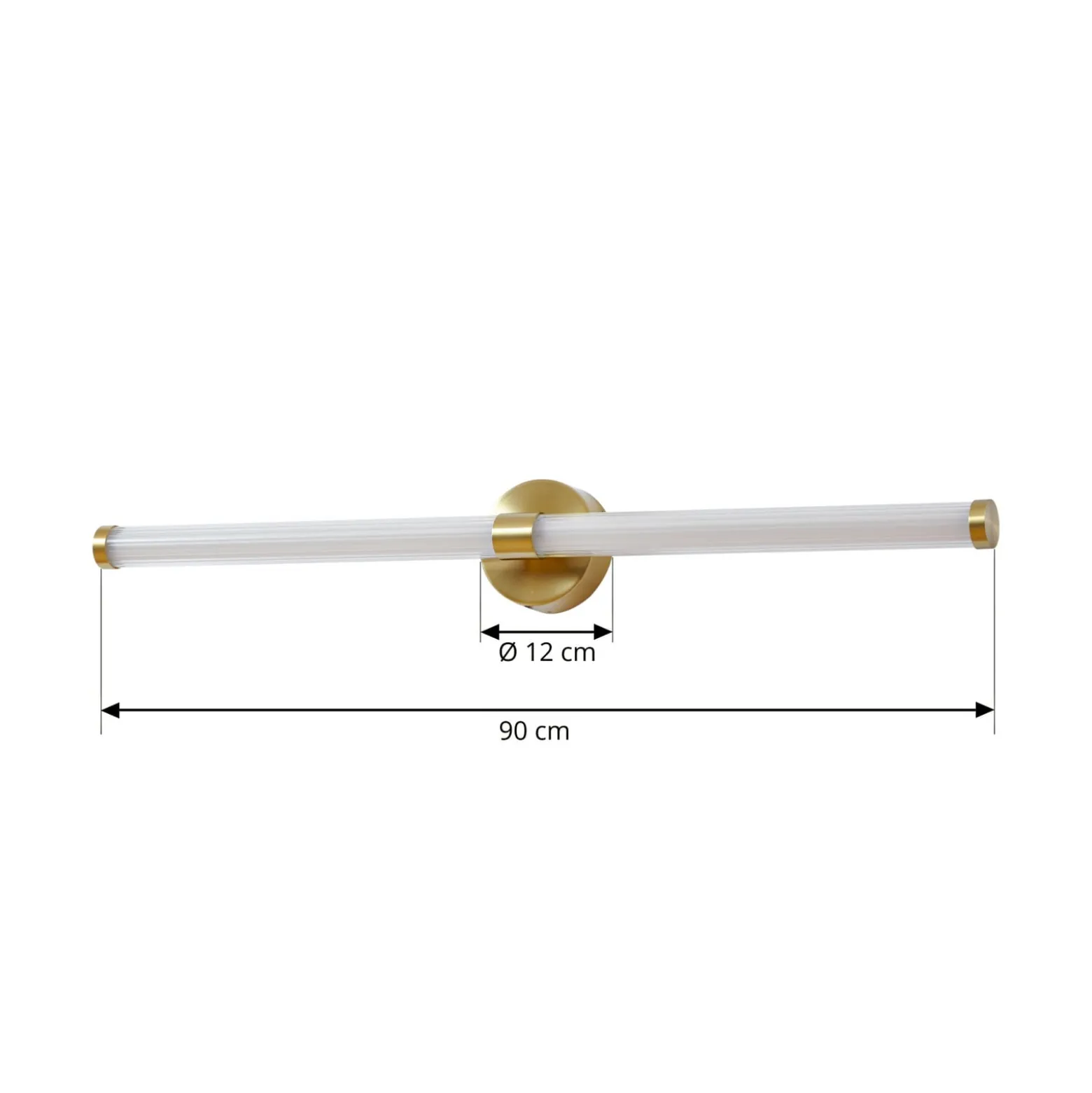 Lucande LED-seinävalaisin Melisa, kulta, 90 cm, CCT, IP44