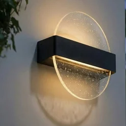 Lucande LED-seinävalaisin Narkelo, musta/kirkas, CCT, IP44