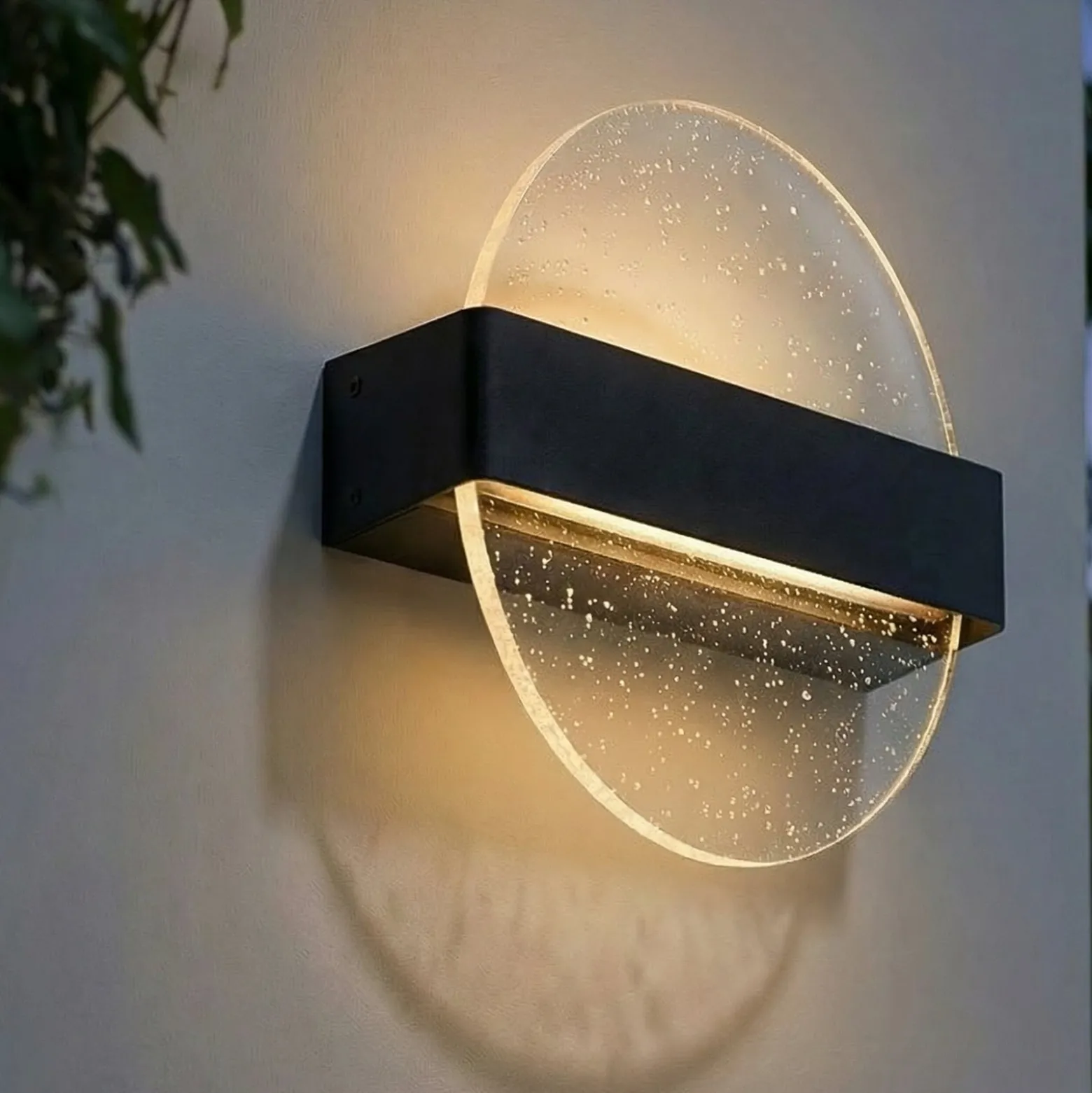 Lucande LED-seinävalaisin Narkelo, musta/kirkas, CCT, IP44